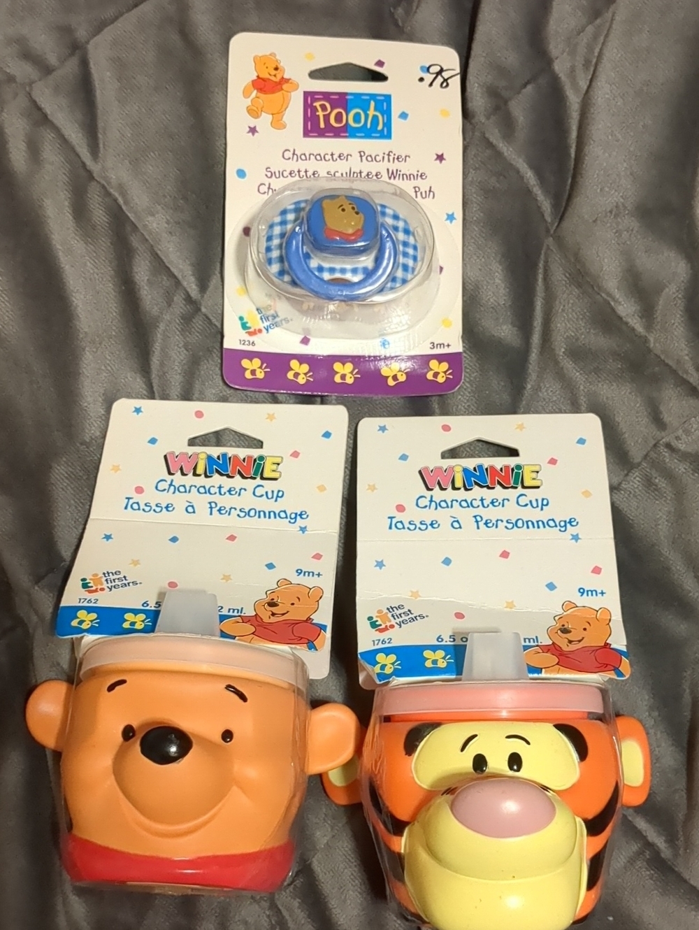 Winnie The Pooh Character Cups & Pacifier Bundle